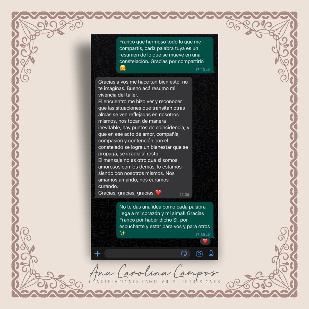 Testimonios de Constelaciones familiares y Regresiones